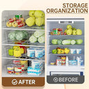 Clear Fridge Organizer, Refrigerator Organizer Bins with Handle, Freezer, Kitchen Cabinet, Pantry Organization, BPA Free Fridge Organizers (12.4 inch 8 Pack) by CozyNest Decor