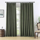 RAIN CITY Extra Wide Linen Blackout Curtains & Drapes with Hooks 70 in Width for 60&72 Inch Window 2 Panels,Back Tab Pleated Curtains for Track System Sliding Glass Door 70x96,Loden Olive Green by CozyNest Decor
