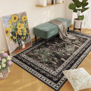 4x6 Rug for Bedroom Impressionist-Style Vintage Washable Rugs Non Slip Low Pile Small Carpet for Bedside Kids Room Office Dining Room, Black by TinyTreasures Baby Boutique