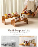 Acacia Wood Risers Display Stands Set of 3 - Wooden 3 Tier Cupcake Stand - 3 Tiered Riser for Vendors - Decorative Display Risers for Food Desserts Stand, Perfume, Funko POP at Party Wedding by CozyNest Decor