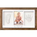Baby Hand and Footprint Kit - Clay Handprint Keepsake Frame, Newborn Nursery Picture Frame, Personalized New Mom Gifts for Baby Shower & Registry (Medium Oak) by TinyTreasures Baby Boutique