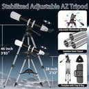 Telescope, 90mm Aperture 900mm Astronomical Refractor Telescope for Adults High Powered - Multi-Coated Professional Telescopes for Astronomy Beginners with AZ Mount, Portable Carry Bag, Phone Adapter by TinyTreasures Baby Boutique