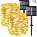 JMEXSUSS 2 Pack Solar String Lights Outdoor Waterproof, Each 33FT 100 LED Warm White Christmas Lights, Waterproof 8 Modes Copper Wire Solar Fairy Light for Outside Patio Tree Yard Garden Decorations by GreenHaven Gardens