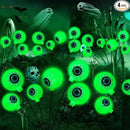 Solar Halloween Decorations, 4 Pack 24 LED Spooky Eyeball Lights, Outdoor Waterproof Solar Green Firefly Lights for Garden Yard Patio Pathway Lawn Halloween Party by CozyNest Decor