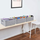 Welaxy Storage Baskets Collapsible Felt Storage bin Foldable Shelf Drawers Organizers Bins organizie Box with Handles for Kids Toys pet Toy Books Clothes Makeup Junk organise (Gray x 3) by TinyTreasures Baby Boutique