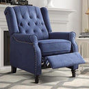 EBELLO Pushback Recliner Chair, Fabric Armchair Push Back Recliner with Rivet Decoration, Single Sofa Accent Chair for Living Room, Bedroom, Navy Blue by CozyNest Decor