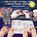 Crochet Kit for Beginners - Elephant Crochet Kits with Step-by-Step Video Tutorials, Beginner Crochet Kit for Adults, Crochet Animal Kit for Kids, Goodnight Elephant Crocheting Set (Grey) by TinyTreasures Baby Boutique