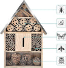 Wooden Mason Insect Bee Butterfly House,Insect Hotel,an Outdoor Hanging Bamboo Habitat for Bee Butterfly Ladybugs Live,Bee Box,Butterfly Habitat for Garden,9 x 15.7 x 2.5 Inch by GreenHaven Gardens