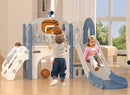 YUFU 9 in 1 Toddler Slide Set, Kids Slide for Toddlers Age 1-3, Toddler Playset with Basketball Hoop and Ball, Outdoor Indoor Playground for Toddlers 1-3 (Blue+Gray) by TinyTreasures Baby Boutique