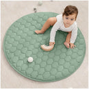 Comfy Cubs Round Kids Play Mat -Small 36 inches Soft Quilted Baby Floor Mat with Non-Slip Bottom - Plush Design for Toddlers' Playtime and Relaxation - Comfortable and Durable - Fern by TinyTreasures Baby Boutique