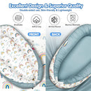 Baby Lounger - Baby Lounger for Newborn 0-24 Months, Breathable & Soft Baby Nest, Portable and Lightweight Lounger for Home and Travel, Ideal Newborn Babies Essentials (Blue-Rainbow) by TinyTreasures Baby Boutique
