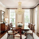 14 - Light Unique Empire Crystal Chandelier with Adjustable Chain for High Ceiling Foyer Entryway Living Room Dining Room Bedroom Gold Finish by CozyNest Decor