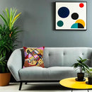 Kandinsky Modern Couch Pillow Cover - Yellow Gold | Abstract, Contemporary, Outdoor, Mid Century Chair Cushions | Handmade Wool Size 18x18 by CozyNest Decor