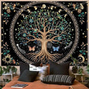 Lunerfex Tree of Life Tapastry Sun and Moon Tapastry Flower Boho Tree Mandala Wall Hanging for Bedroom and Living Room Decor Green Tree 60×80 Inches by CozyNest Decor