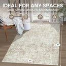 5x7 Area Rugs for Living Room Rug Washable: Modern Rug for Dining Room Bedroom Carpet Non Slip Low Pile 5 by 7 Indoor Abstract Nursery Home Office Beige by TinyTreasures Baby Boutique