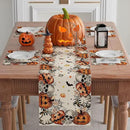 XCHI Spooky Skeleton Ghost Pumpkin Halloween Table Runner Party Table Decoration for Home Kitchen Dining Holiday Decor 13x72 Inch by CozyNest Decor