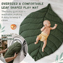 Baby Play Gym with Mat Leaf Shaped, Baby Play Mat with 6 Hanging Toys Tummy Time Mat, Baby Gym Activity Center, Washable (Green) by TinyTreasures Baby Boutique