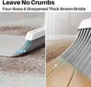 JOYMOOP White Broom and Dustpan Set, Upright Angle Design with Built-in Comb Teeth for Kitchen, Office, Pet Hair, Hard Floors by CozyNest Decor