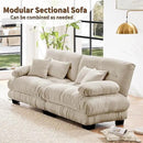 Modular Sectional Sofa, 2 Seater Cloud Couch Small Couches for Small Spaces, Modern Deep Seat Couch, Home Sofa Living Room Oversized Loveseat with Bolster Armrests 4 Pillows by CozyNest Decor