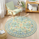 Wonnitar Washable Round Area Rug, 5ft Green Floral Round Rug Boho Soft Circle Carpet, Non Slip Low Pile Circle Accent Carpets for Kitchen Living Room Entryway Bedroom by TinyTreasures Baby Boutique