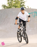 SKATEWIZ Knee Pads for Kids - Knee and Elbow Pads Set - PROTECT-1 - Size M Pink White - Wrist Guards for Skating, Skateboard, BMX and Scooter 8-12 by TinyTreasures Baby Boutique