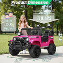 2 Seater Ride On Car Truck with Remote Control XL, Kids 24V Battery Powered Electric Vihicle w/21 in Seat, 3 Speeds, 2WD/4WD Switichable, Shock Absorbers,Bluetooth, Flower, Gift Choice by TinyTreasures Baby Boutique