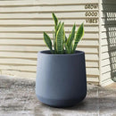 Kante 15.3" Dia Round Concrete Planter, Outdoor Indoor Large Plant Pots Containers with Drainage Hole and Rubber Plug for Home Garden Patio, Charcoal by GreenHaven Gardens