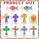 30 Sets Cross Suncatchers Window Art Kits, Christian DIY Sun Catchers Bulk Religious Crafts Paint Your Own Cross Window Ornaments for Boys Girls VBS Sunday School Classroom Home Party Decor by GreenHaven Gardens