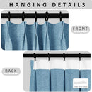 Macochico Pinch Pleated Blackout Linen Curtains 96 Inches Long 100% Light Blocking Burlap Curtains for Bedroom Living Room Thermal Window Panels with Tieback 72”Wx96”L Blue 1 Panel by CozyNest Decor