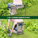 Ohuhu Upgraded Garden Kneeler and Seat 2-in-1 Foldable Gardening Stool with Detachable Soft Kneeling Pad, Garden Bench Heavy Duty with Large Tools Bag and Pouch, Gifts for Women Men Seniors Gardener by GreenHaven Gardens