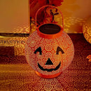Halloween Decoration Hanging Solar Lantern Outdoor - Solar Powered Pumpkin Led Jack-O Lights, Waterproof Halloween Decor Metal Round Lantern for Yard, Patio, Pathway, Porch, Lawn, Garden, Outside by GreenHaven Gardens