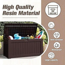 JUMMICO 120 Gallon Resin Deck Box, Large Outdoor Storage Box Waterproof & Lockable for Garden, Patio, Pools (Deep Brown) by CozyNest Decor