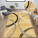 Rugshop Modern Wavy Circles Design Area Rug 5'3" x 7'3" Yellow by TinyTreasures Baby Boutique