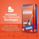 BioSwiss Bandages, Musical Instruments Shaped Self Adhesive Bandage, Latex Free Sterile Wound Care, Fun First Aid Kit Supplies for Kids and Adults, 50 Count by TinyTreasures Baby Boutique