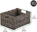 mDesign Woven Farmhouse Kitchen Pantry Food Storage Organizer Basket Box - Container Organization for Cabinets, Cupboards, Shelves, Countertops, Store Potatoes, Onions, Fruit, 6 Pack, Espresso Brown by CozyNest Decor