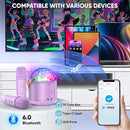 Karaoke Machine with Disco LED Lights for Adults Kids, Portable Bluetooth Speaker with 2 Wireless Microphone, Gifts Toys for 3-12+ Kids Birthday Family Home Party by TinyTreasures Baby Boutique
