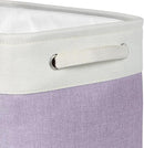 Kntiwiwo Foldable Storage Bins 15" x 10" x 9.5" Fabric Storage Basket Cube with Handles Large Linen Closet Organizer Bins for Organizing Shelf Home, Set of 3, Purple by CozyNest Decor
