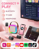 IROO Mini Karaoke Machine for Kids, 2025 TOP Toys Birthday Gifts Ideas for Girls Ages 4, 5, 6, 7, 8, 9, 10, 12+ Years Old, Portable MP3 Player with 3 Wireless Mics for Party by TinyTreasures Baby Boutique