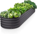 Galvanized Raised Garden Beds Outdoor // 8×2×1 ft Planter Raised Beds for Gardening, Vegetables, Flowers // Large Metal Garden Box (Gray) // Patented Tool-Free Design by GreenHaven Gardens