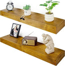 Floating Shelves 3 inch Thick for Wall Set of 2,Solid Pine Wood Wall Mount Shelf for Kitchen Living Room Bedroom Bathroom,8" D x 36" L x 3" H-Gold Oak by CozyNest Decor