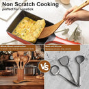Wooden Spoons for Cooking - 8-Piece Wooden Kitchen Utensil Set made of Natural Solid Wood Material - Includes Spoons, Spatulas, Ladles, Strainer Spoon, Salad Fork, Mixing Spoon and Utensil Holder by CozyNest Decor