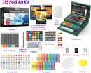 iBayam Art Kit for Kids Teens Teenage Adult, 195-Pack Drawing Coloring Sketching Art Supplies Set for Cards Rocks Eggs Canvas Ceramic Wood Anime, with Canvases, Sketchbooks, Watercolor & Acrylic Pads by TinyTreasures Baby Boutique