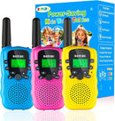 Walkie Talkies for Kids 3 Miles Long Range, 22 Channels Walkie Talkie with Clear Sound & Automatic Squelch, Kids Walkie Talkies, Outdoor Camping Toys for Boys and Girls (Blue Pink Yellow) by TinyTreasures Baby Boutique