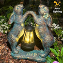 Garden Statues Rabbit with Solar Lantern, Outdoor Bunny Figurines Decorations for Patio Yard Lawn Ornaments, Gifts for Mom/Grandma Birthday Easter Housewarming by GreenHaven Gardens