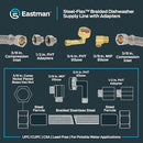 Eastman Dishwasher Installation Kit, 8 Foot Hose with Adapters, 3/8 Inch MIP x 3/4 Inch FHT Elbows, Braided Stainless Steel Connectors, 41132 by CozyNest Decor