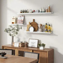 Picture Ledge Shelf for Wall, 48 inches Solid Pine Wood Nursery Book Shelves 3 Pack, Floating Ledge Shelves for Kids' Room, Bedroom, Bathroom Long Floating Shelves for Wall, White by CozyNest Decor