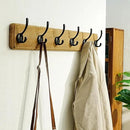 Dseap Wall Mounted Coat Rack: 24" Long, Patented, Heavy-Duty, 6-Double-Hooks Wooden Hanger Rail for Winter Coats, Hat, Jacket, Clothing - Weathered Brown, Pack of 2 by CozyNest Decor