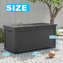 260 Gallon Large Resin Deck Box, Lockable Outdoor Storage Box for Patio Cushions Storage Furniture,Garden Tools, Pool Supplies, Weatherproof and UV Resistant-Black Rattan (260 Gallon) by CozyNest Decor