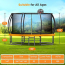 Tatub Large Trampolines Outdoor 10 12 14 15 16FT for Kids and Adults,Outdoor Recreational Pumpkin Trampolines with Curved Poles and Safety Enclosure Net, Basketball Hoop, Ladder by TinyTreasures Baby Boutique