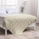 MIULEE Knitted Beige Throw Blanket Soft Sofa Knit Blanket for Couch 50 x 60 Inches, Solid Cozy Lightweight Wave Pattern Decorative Blankets with Tassels for Women, Kids and Babys by CozyNest Decor